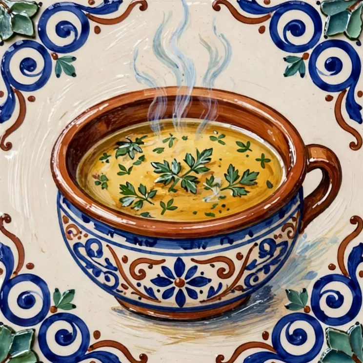 Painted starter dish