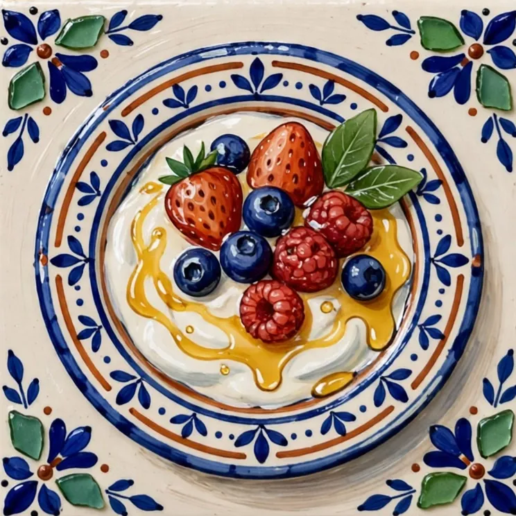 Painted sweet dish